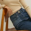 Discount Oasis Contrast Patched Barrel Leg Jean Mid Wash