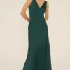 Online Oasis Contrast Satin Bow Back Maxi Dress Emerald