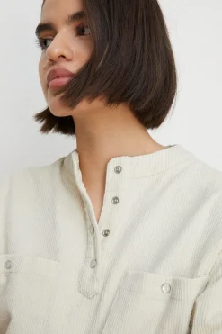 New Oasis Cord Button Through Overshirt Ecru