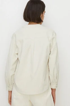 New Oasis Cord Button Through Overshirt Ecru