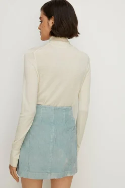 Fashion Oasis Cord High Waist Mini Skirt Teal