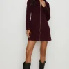 Best Oasis Cord Long Sleeved Zip Through Mini Dress Black