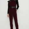 New Oasis Cord Scallop Dungaree Black