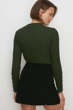 New Oasis Cord Wrap Skirt Khaki