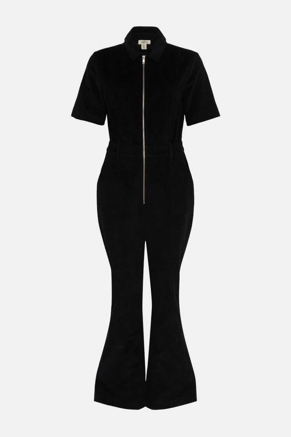 Best Oasis Cord Zip Through Flared Jumpsuit Khaki