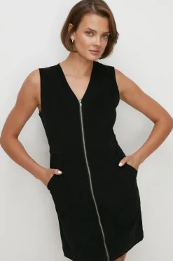 Discount Oasis Cord Zip Through Mini Dress Black