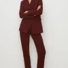 Clearance Oasis Corduroy Straight Leg Trouser Wine