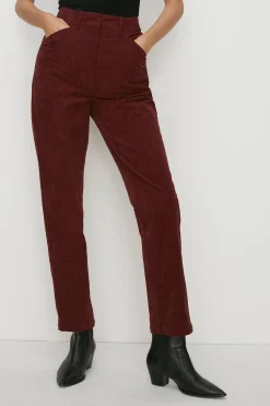 Clearance Oasis Corduroy Straight Leg Trouser Wine