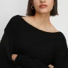 Best Oasis Cosy Slash Neck Jumper Black