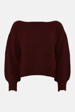 Clearance Oasis Cosy Slash Neck Jumper Blue