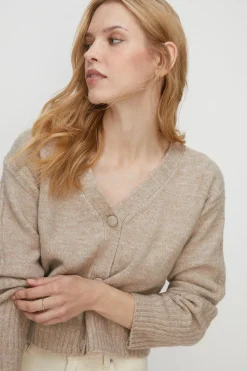 New Oasis Cosy V Neck Girlfriend Cardigan Oatmeal