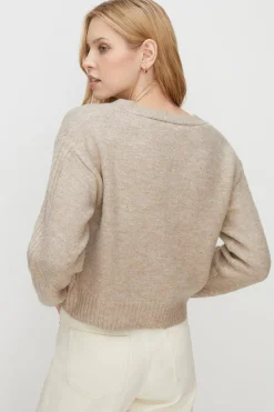 New Oasis Cosy V Neck Girlfriend Cardigan Oatmeal