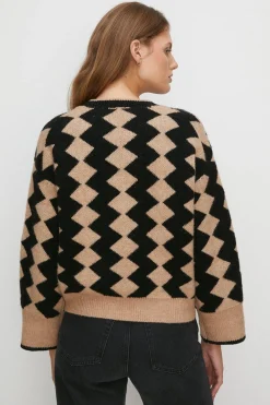 Online Oasis Cosy Vertical Zig Zag Knit Jumper Red