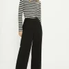 Discount Oasis Cotton Sateen High Waist Wide Leg Trouser Black