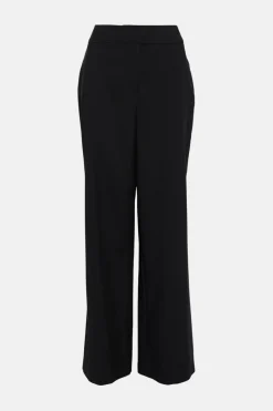 Discount Oasis Cotton Sateen High Waist Wide Leg Trouser Black