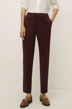 Clearance Oasis Cotton Sateen Slim Leg Trouser Black