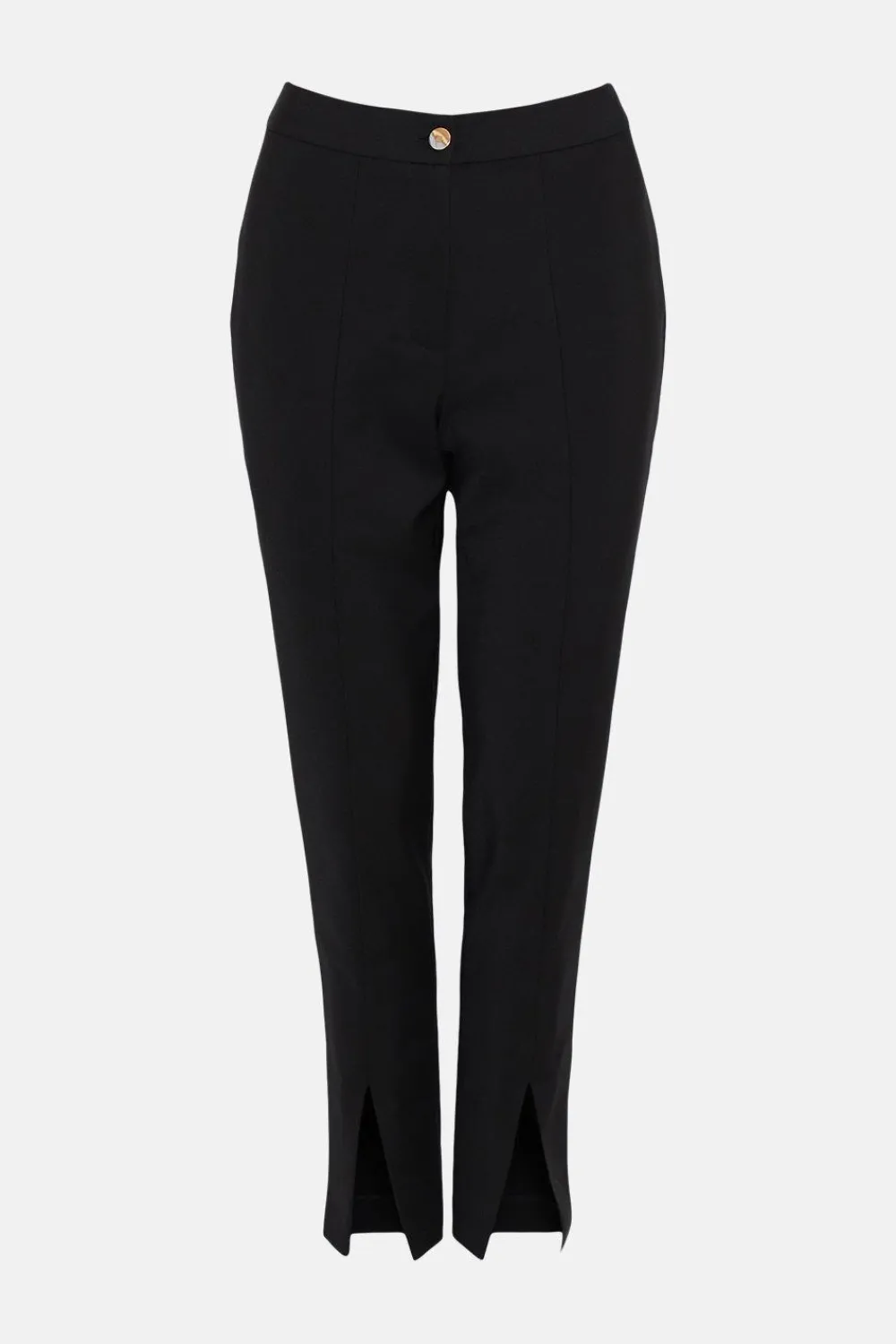 Clearance Oasis Cotton Sateen Split Front Trouser Black