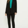 Clearance Oasis Cotton Sateen Tailored Slim Leg Trouser Black