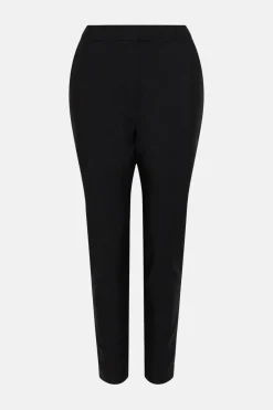 Clearance Oasis Cotton Sateen Tailored Slim Leg Trouser Black