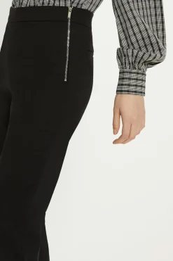 Outlet Oasis Cotton Sateen Zip Side Crop Trouser Black