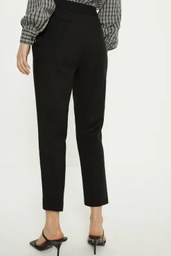 Outlet Oasis Cotton Sateen Zip Side Crop Trouser Black