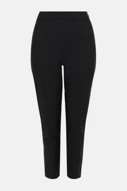 Outlet Oasis Cotton Sateen Zip Side Crop Trouser Black