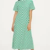 Hot Oasis Cotton Stripe Aline Midi Dress Multi