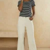Discount Oasis Cotton Stripe Rib Scoop Neck T Shirt Blackwhite