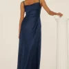 Clearance Oasis Cowl Double Strap Midi Dress Navy