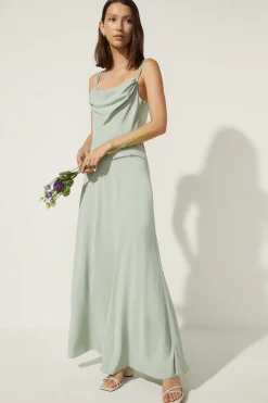 Outlet Oasis Cowl Double Strap Midi Dress Sage
