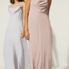 Outlet Oasis Cowl Double Strap Midi Dress Blush