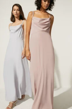 Outlet Oasis Cowl Double Strap Midi Dress Blush