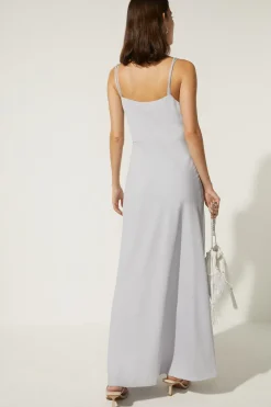 Best Oasis Cowl Double Strap Midi Dress Pale Blue