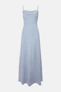 Best Oasis Cowl Double Strap Midi Dress Pale Blue