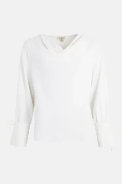 Clearance Oasis Cowl Neck Woven Crepe Top Ivory