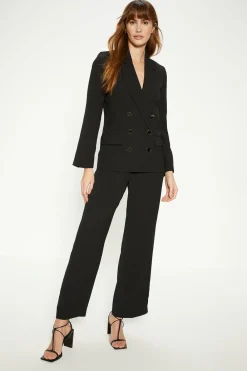 Discount Oasis Crepe Double Breasted Relaxed Blazer Black