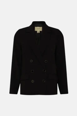 Discount Oasis Crepe Double Breasted Relaxed Blazer Black