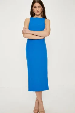 Outlet Oasis Crepe Tailored Midi Dress Green