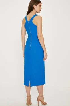Outlet Oasis Crepe Tailored Midi Dress Green