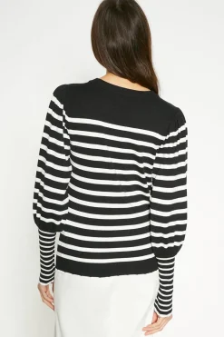 Clearance Oasis Crew Neck Bretton Stripe Jumper Soft Lime