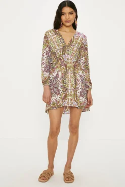 Best Oasis Crinkle Paisley Mini Kimono Dress Multi
