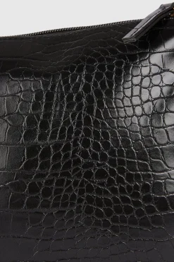 Sale Oasis Croc Makeup Bag Black