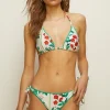 Clearance Oasis Crochet Trim Floral Tie Side Bikini Bottom White
