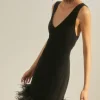Online Oasis Cross Back Faux Feather Hem Mini Dress Hot Pink