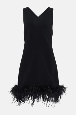 Online Oasis Cross Back Faux Feather Hem Mini Dress Hot Pink