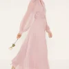 Online Oasis Cut Out Balloon Sleeve Chiffon Maxi Dress Mauve