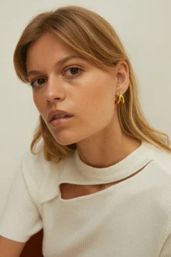 Outlet Oasis Cut Out Detail Knitted Top Ivory
