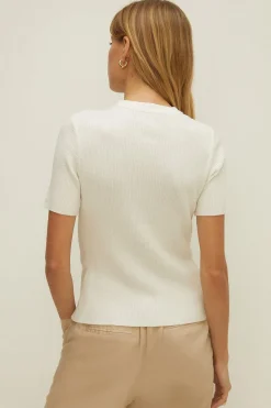 Outlet Oasis Cut Out Detail Knitted Top Ivory