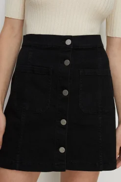 Clearance Oasis Denim Mini Skirt Black