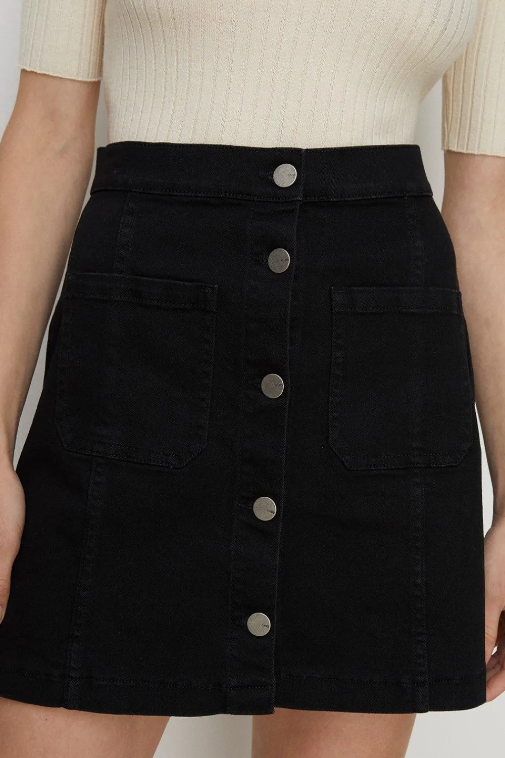 Clearance Oasis Denim Mini Skirt Black